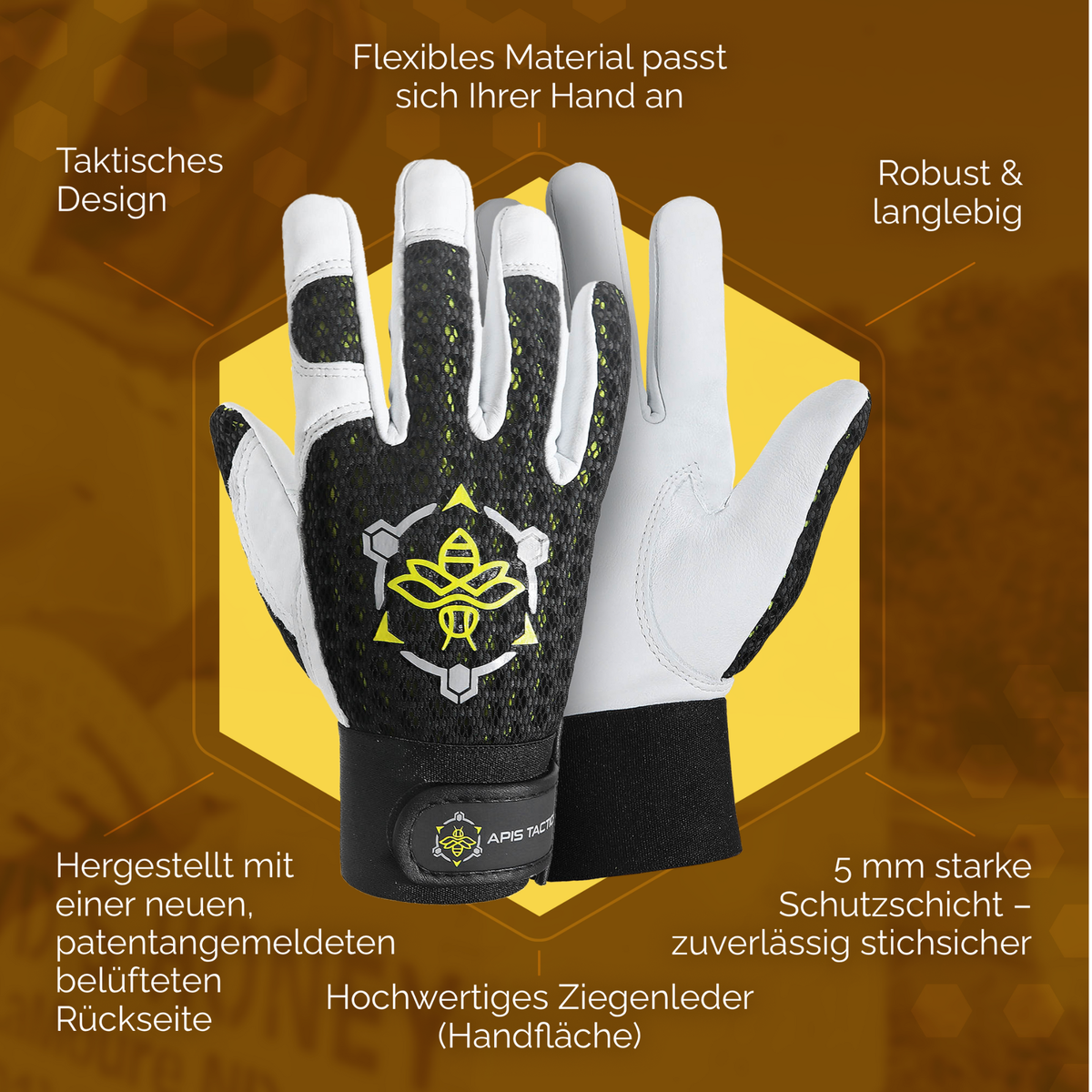 Apis Tactical Weiß PRO Imkerhandschuhe